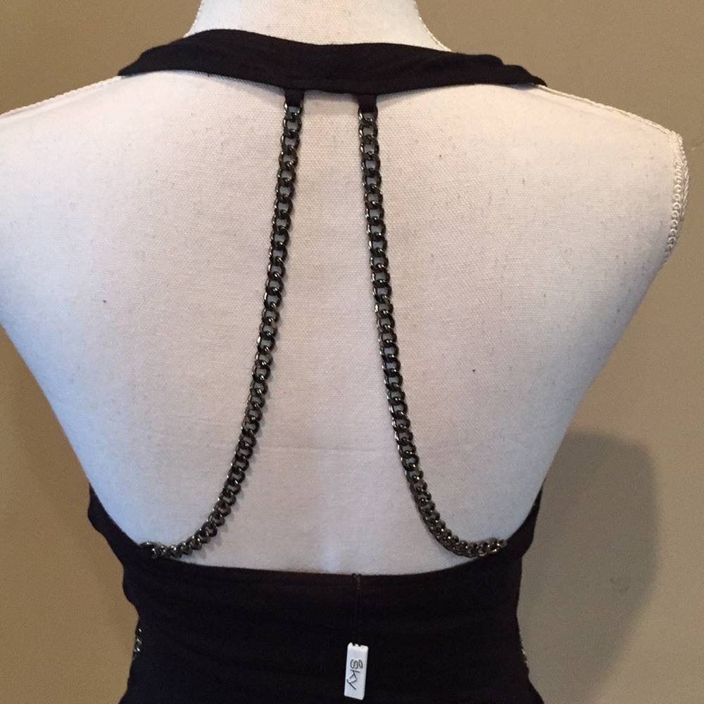 SKY Dress Chain Maxi Halter Open Sides Bodycon NWT - Picture 6 of 8